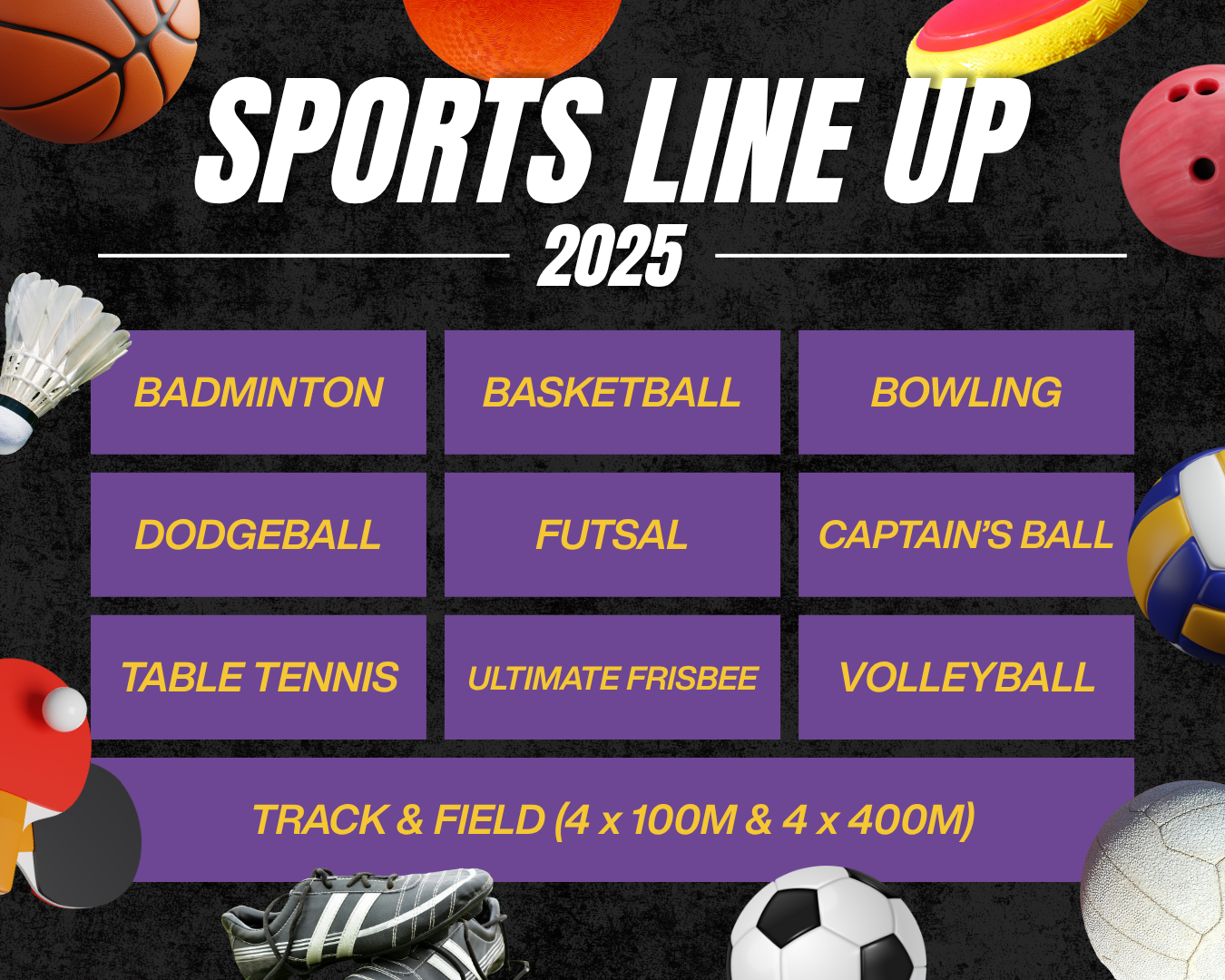 Sports Line Up 2025